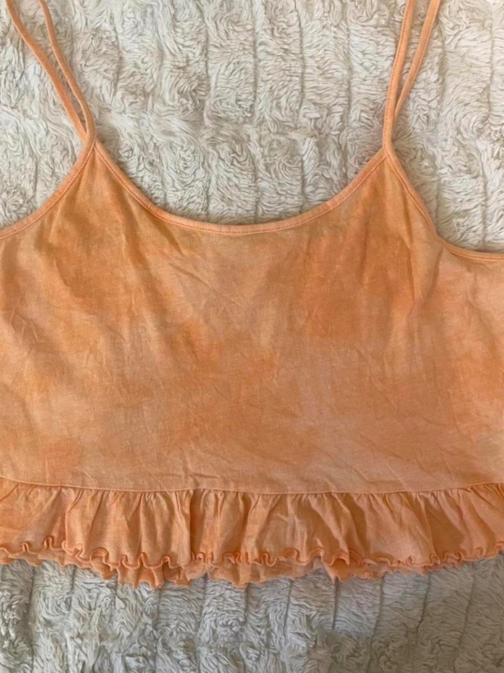 NWOT American Eagle Peach Ruffle Hem Cami Top Size Medium